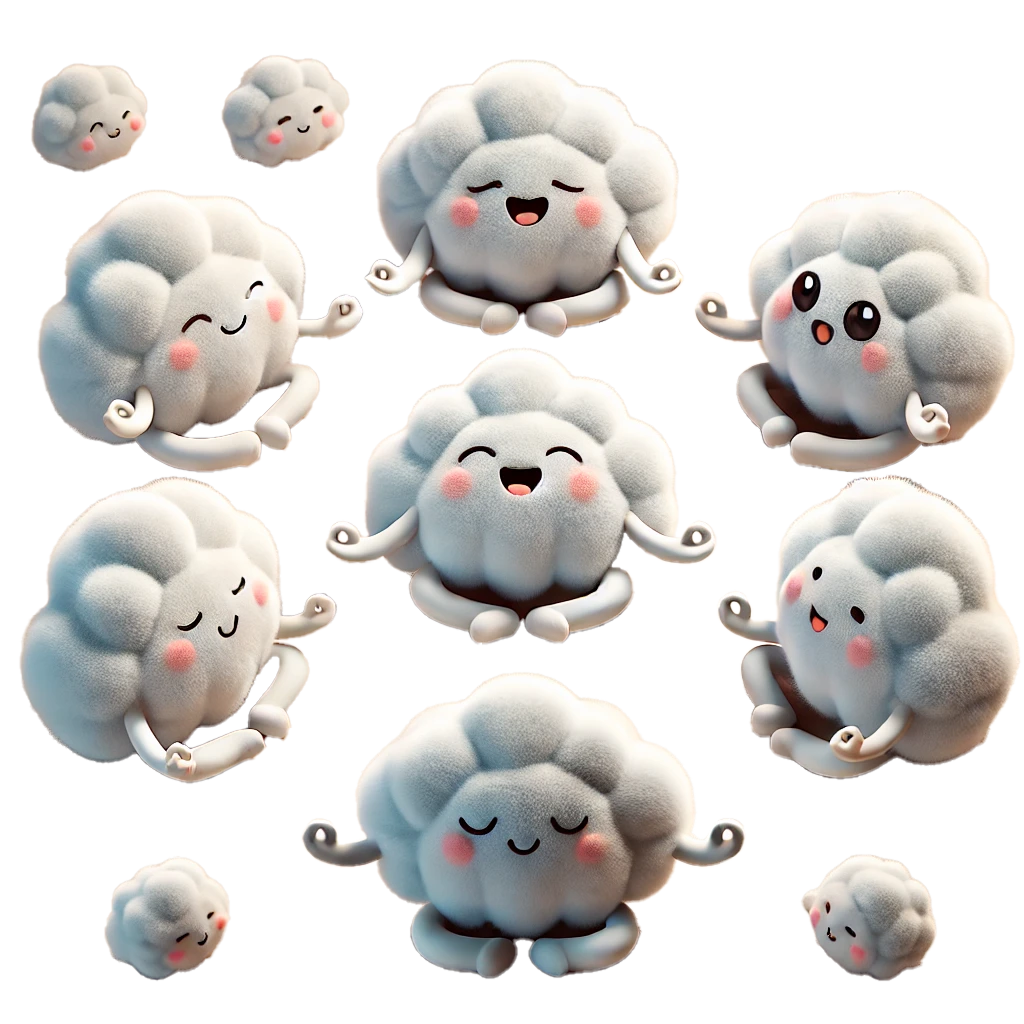 clouds meditating in a circle